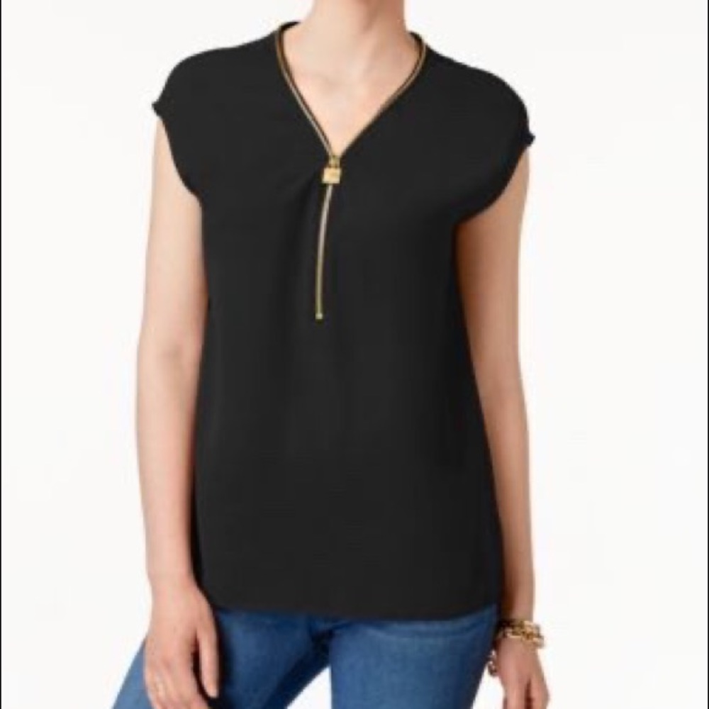 Michael Kors Zip Trim Blouse NWOT